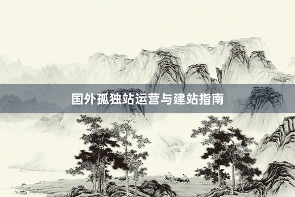 国外孤独站运营与建站指南